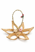 Coș Decorativ Floare din Paie Naturale – Handmade Eco pentru Ouă