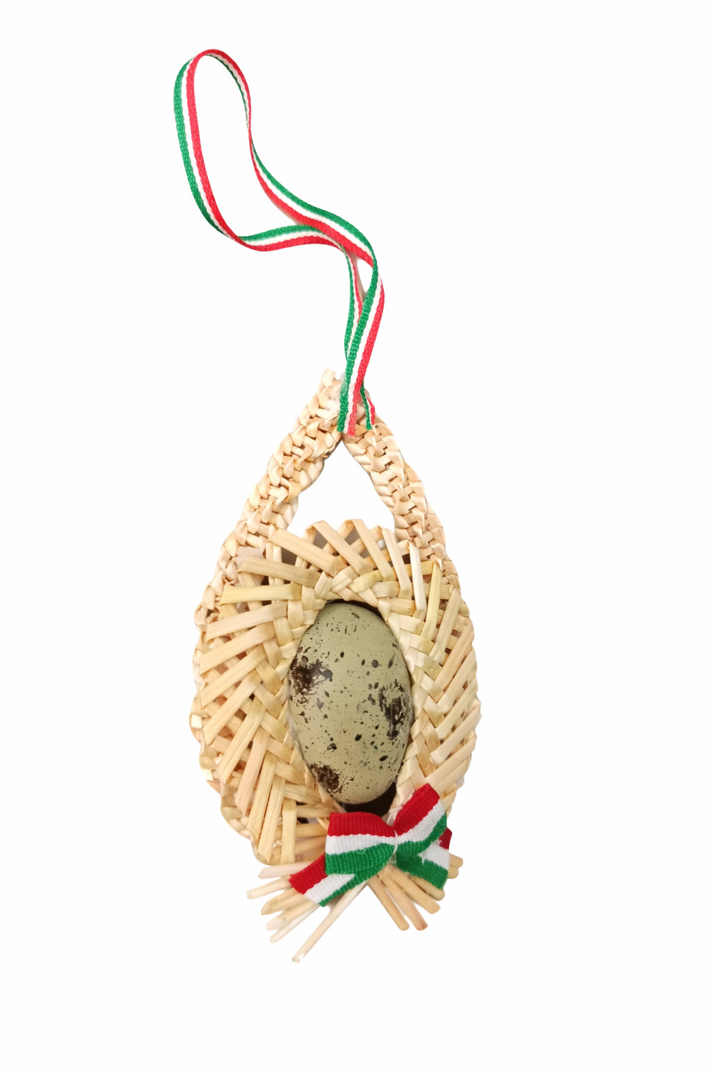 Decorațiune Ou din Paie – Handmade cu Șnur Tricolor, Rustic & Sezonier