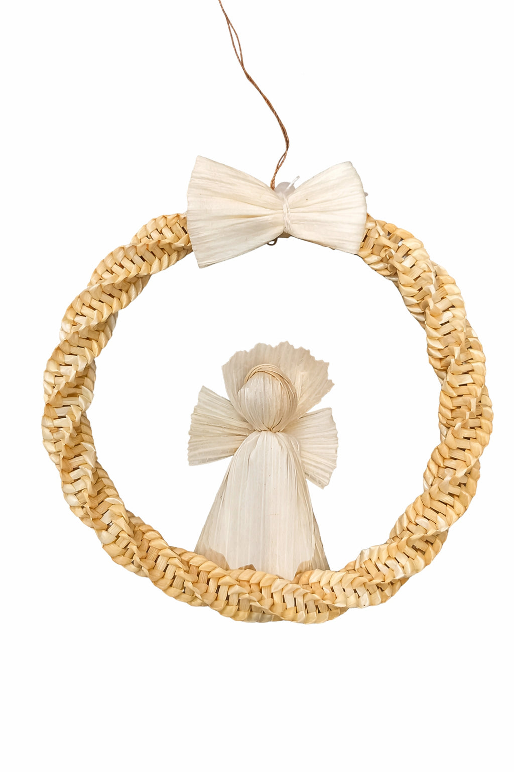 Ornament Coroniță cu Păpușă din Pănuși de Porumb – Handmade Natural