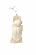 Ornament Îngeraș din Foi de Porumb – Handmade Crem, Șnur Agățare