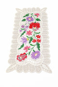 Dantelă Mileu Pătrat Albă – Broderie Florală Elegantă 36x19 cm