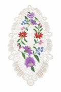 Mileu Dantelă Crem – Broderie Florală Multicoloră 54x27 cm