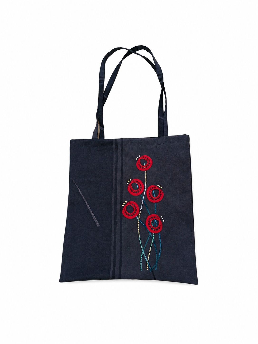 Geantă textilă tip tote gri închis, 39x35