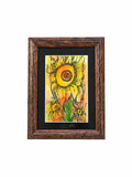 Tablou decorativ mic, cu ilustrație florală în stil artistic, 16x21
