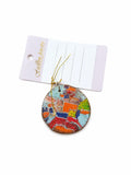 Colier handmade cu pandantiv rotund multicolor