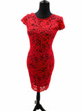Rochie elegantă roșie din dantelă, S