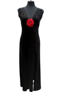 Rochie lungă upcycled, neagră, M