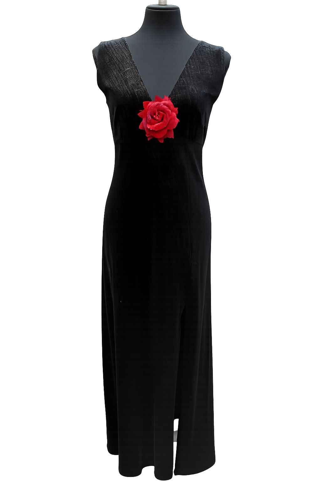 Rochie lungă upcycled, neagră, M