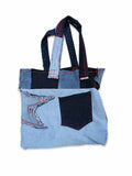 Geantă tote handmade din denim reciclat, 42X39