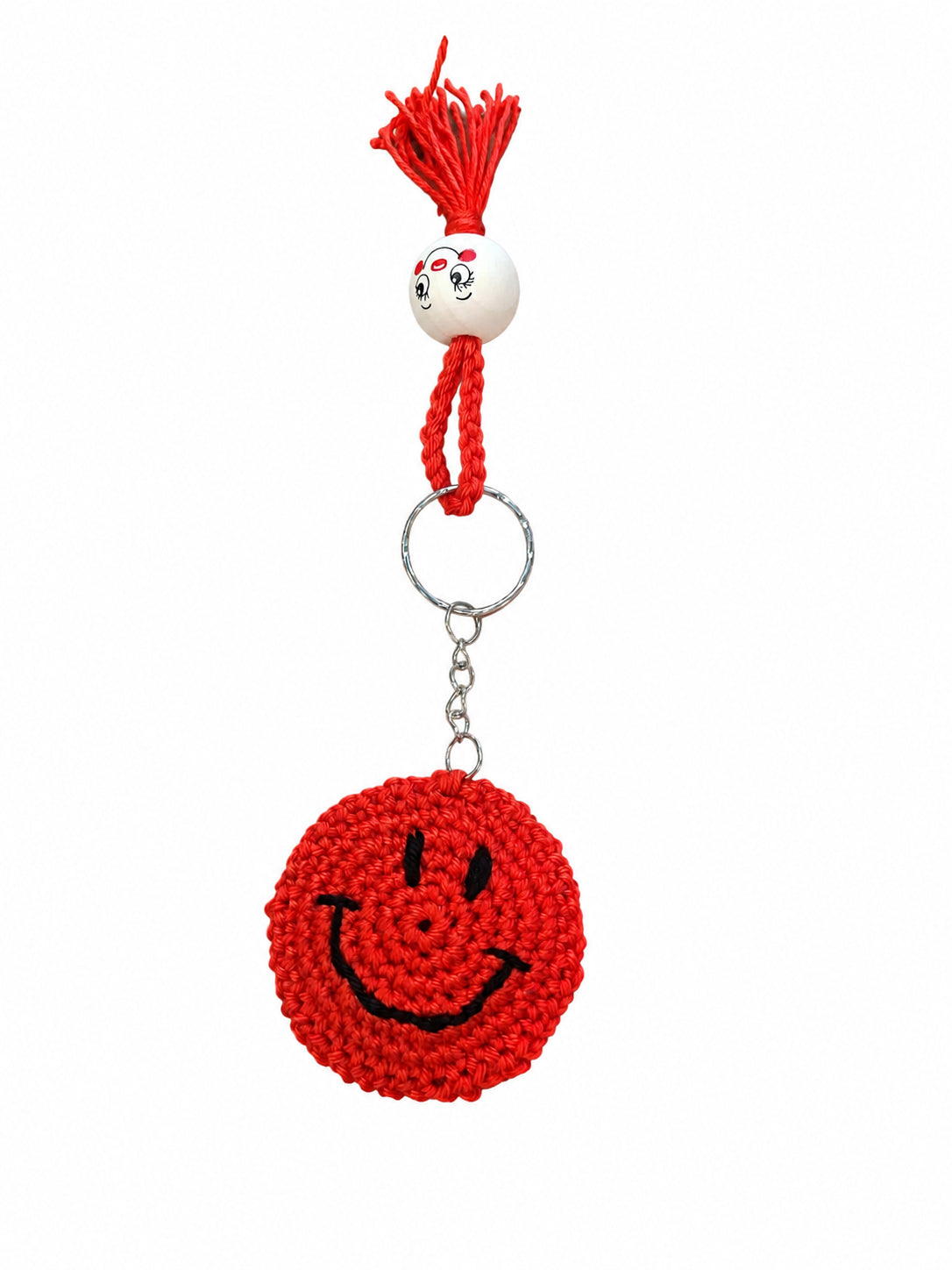 Breloc handmade croșetat smiley