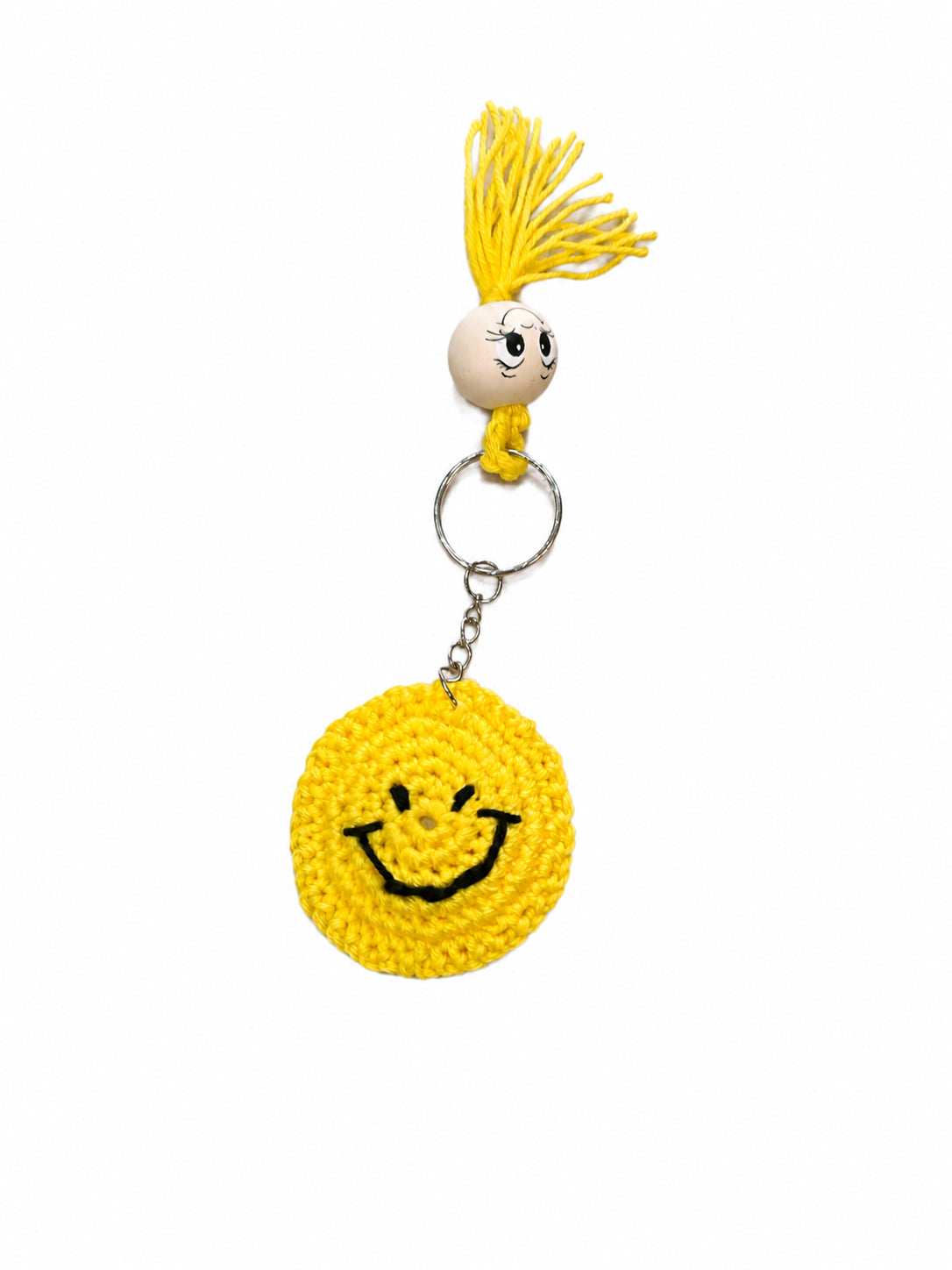 Breloc handmade croșetat smiley