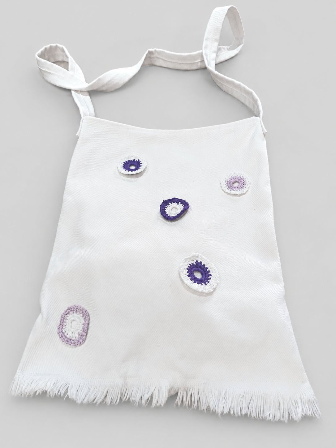 Geantă textilă albă handmade