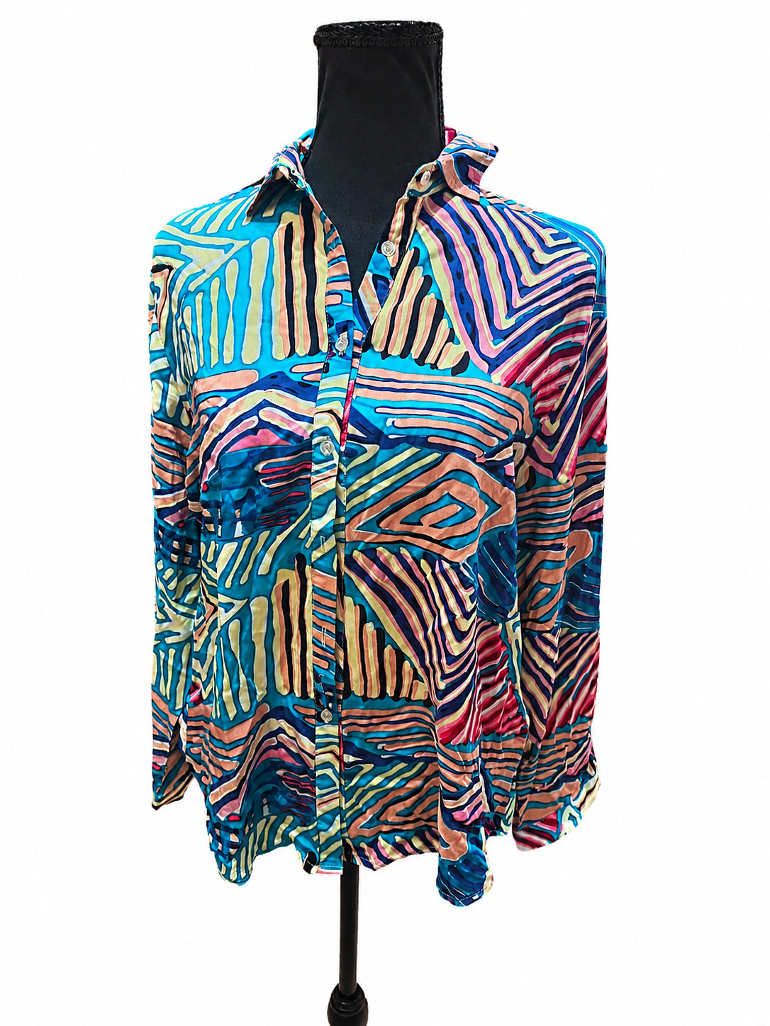 Cămașă Boteli, multicoloră cu imprimeu abstract, M/L