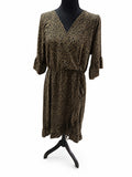 Rochie midi kaki cu buline negre, M/L