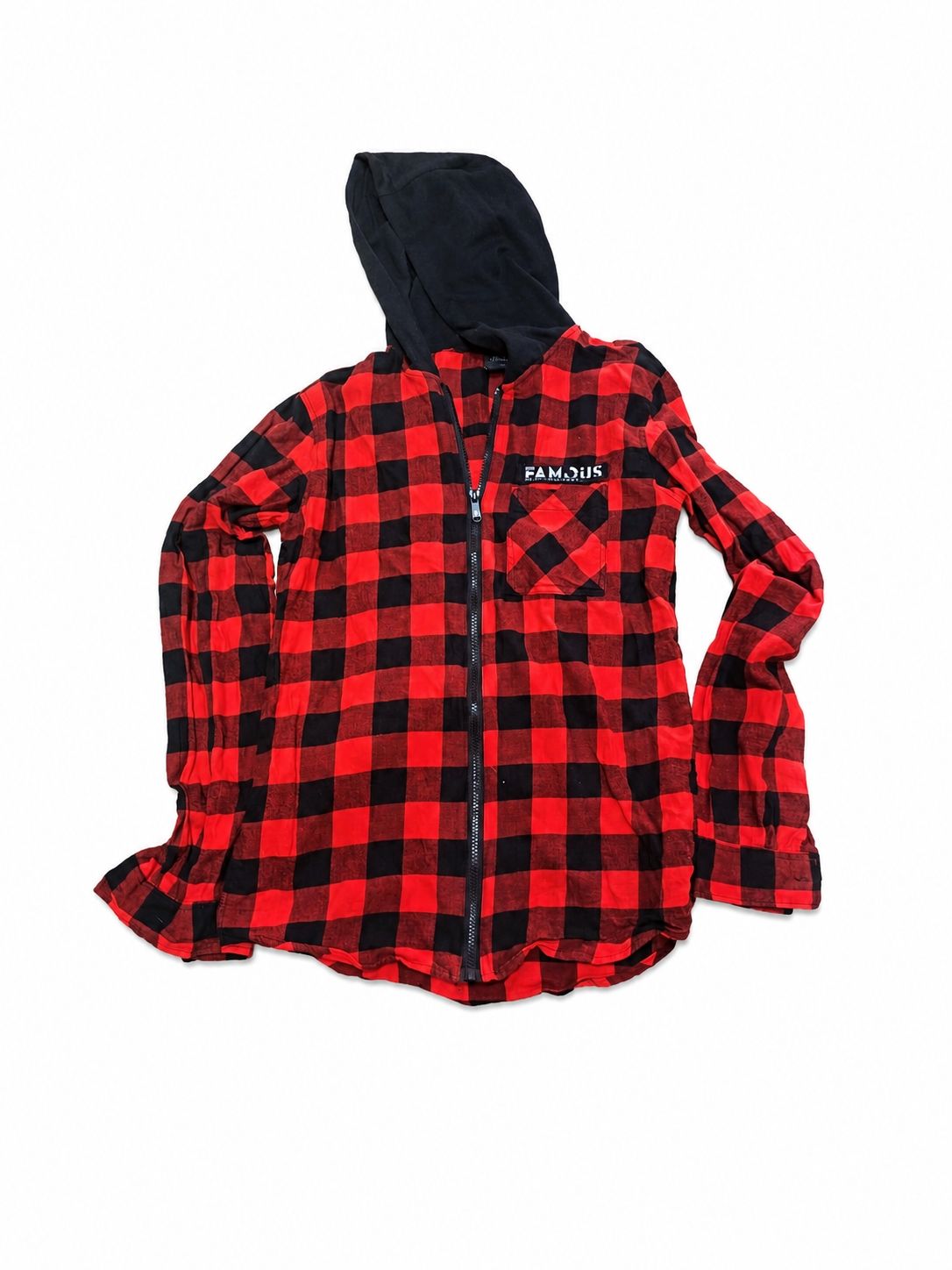 Cămașă casual unisex roșu-negru în carouri, 170/176