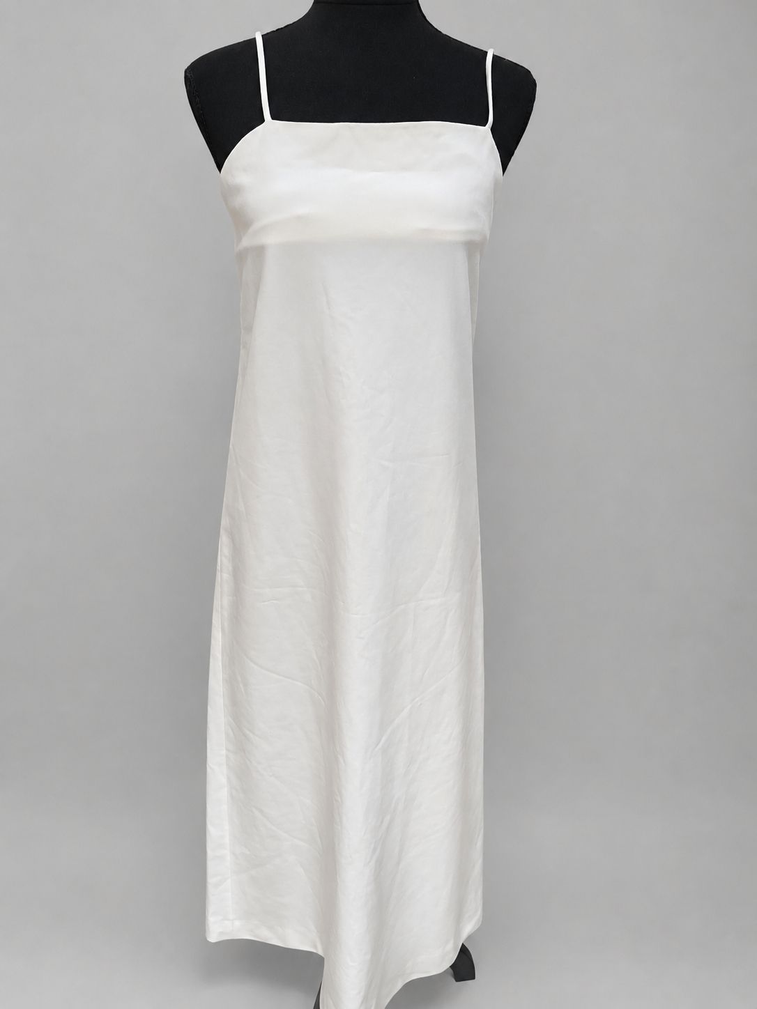 Rochie lungă albă Zara, tip slip dress, XS