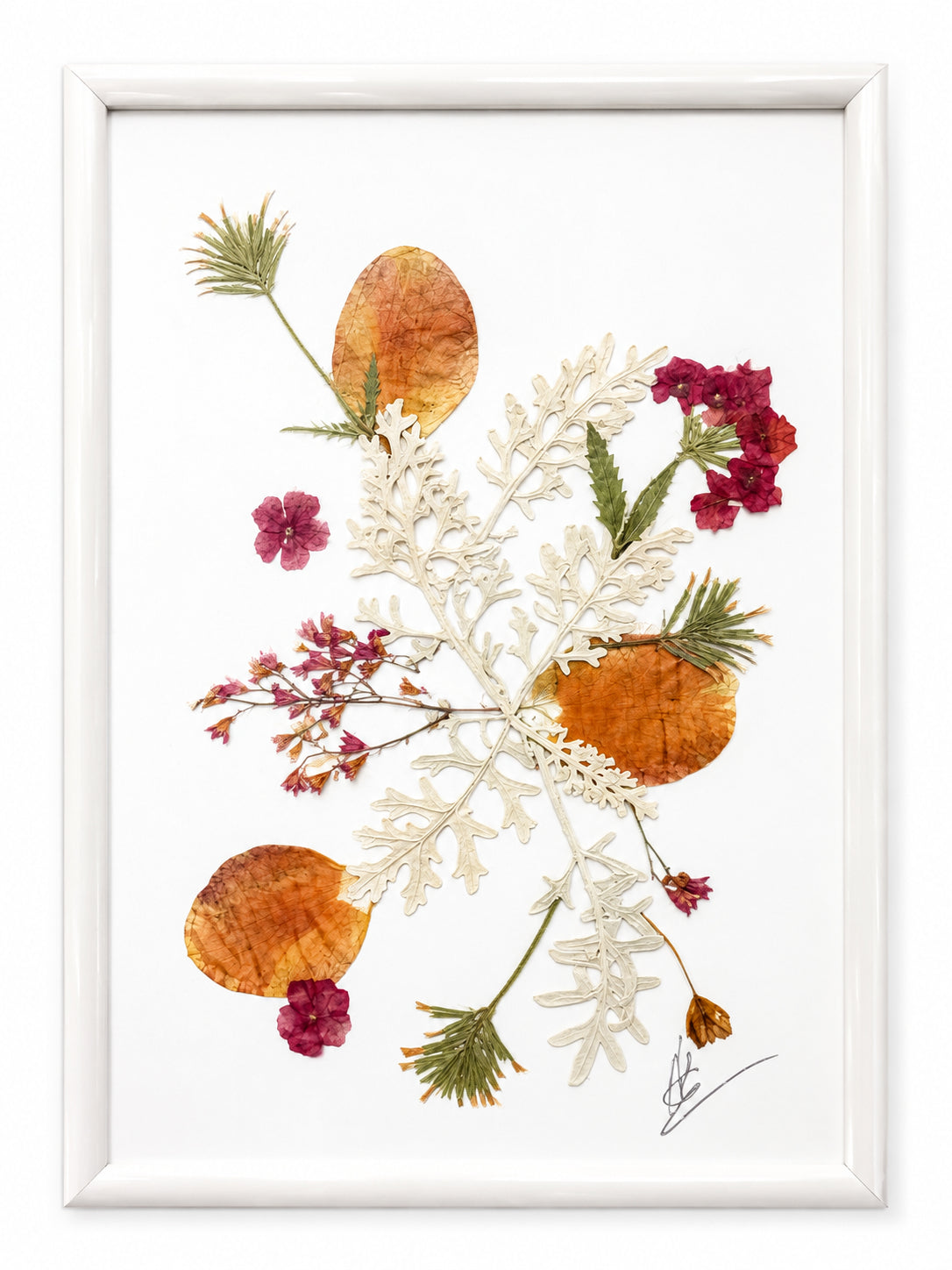 Tablou decorativ handmade cu floare presată naturală