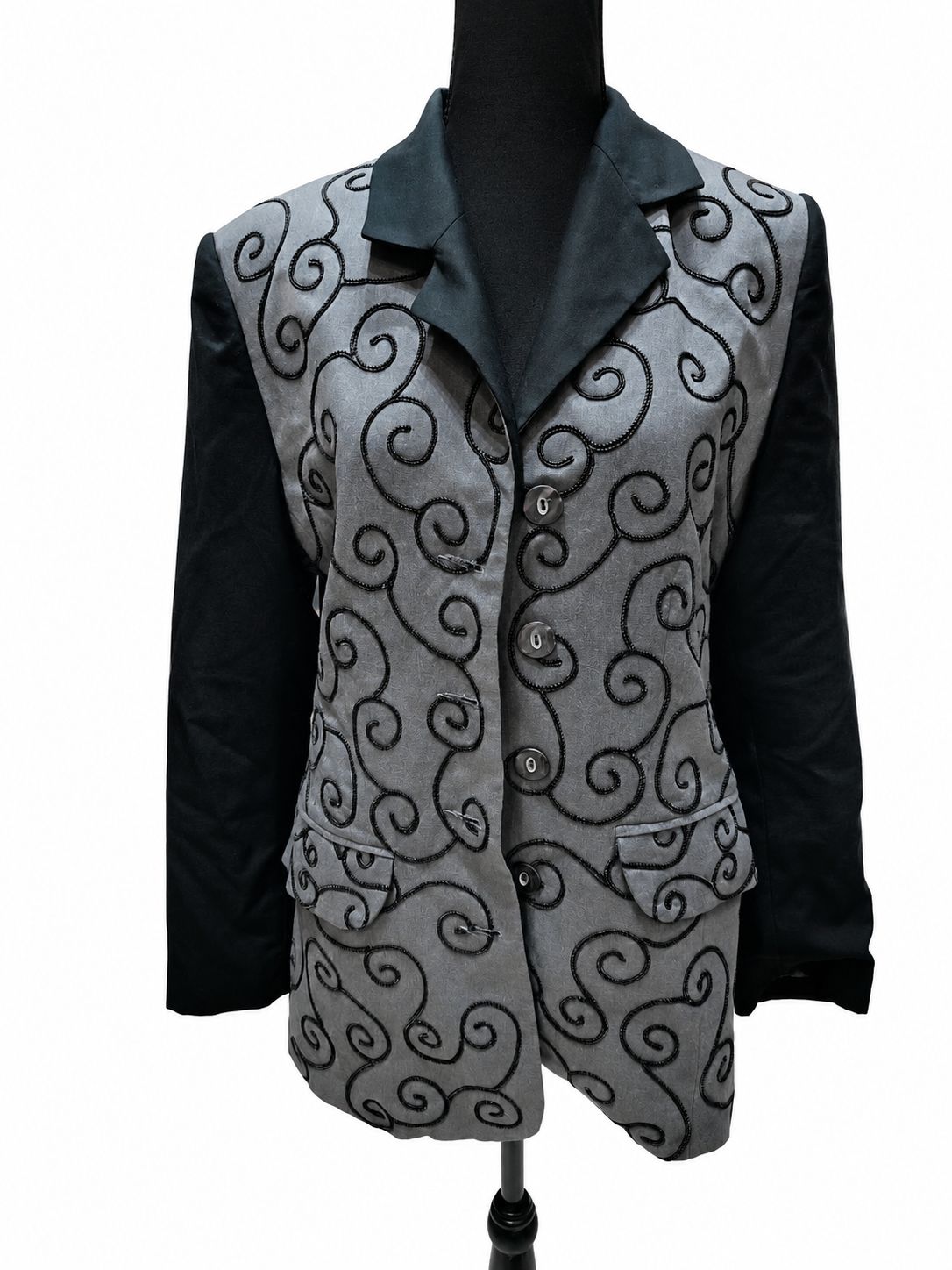 Sacou damă elegant gri-negru, 36