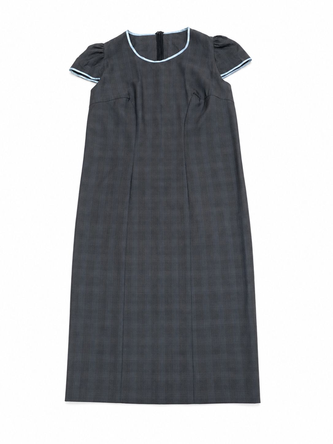 Rochie gri închis cu model discret în carouri, M