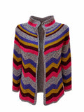 Cardigan tricotat damă multicolor, M