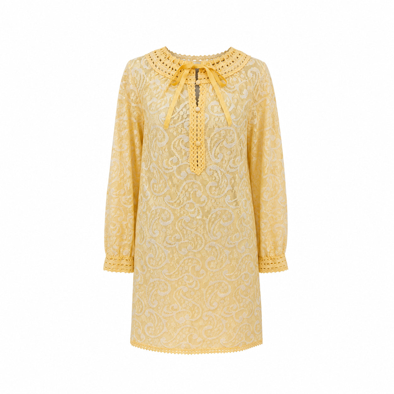 Rochie Hanro, galben pastel din dantelă, 40