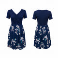 Rochie damă bleumarin cu imprimeu floral, S