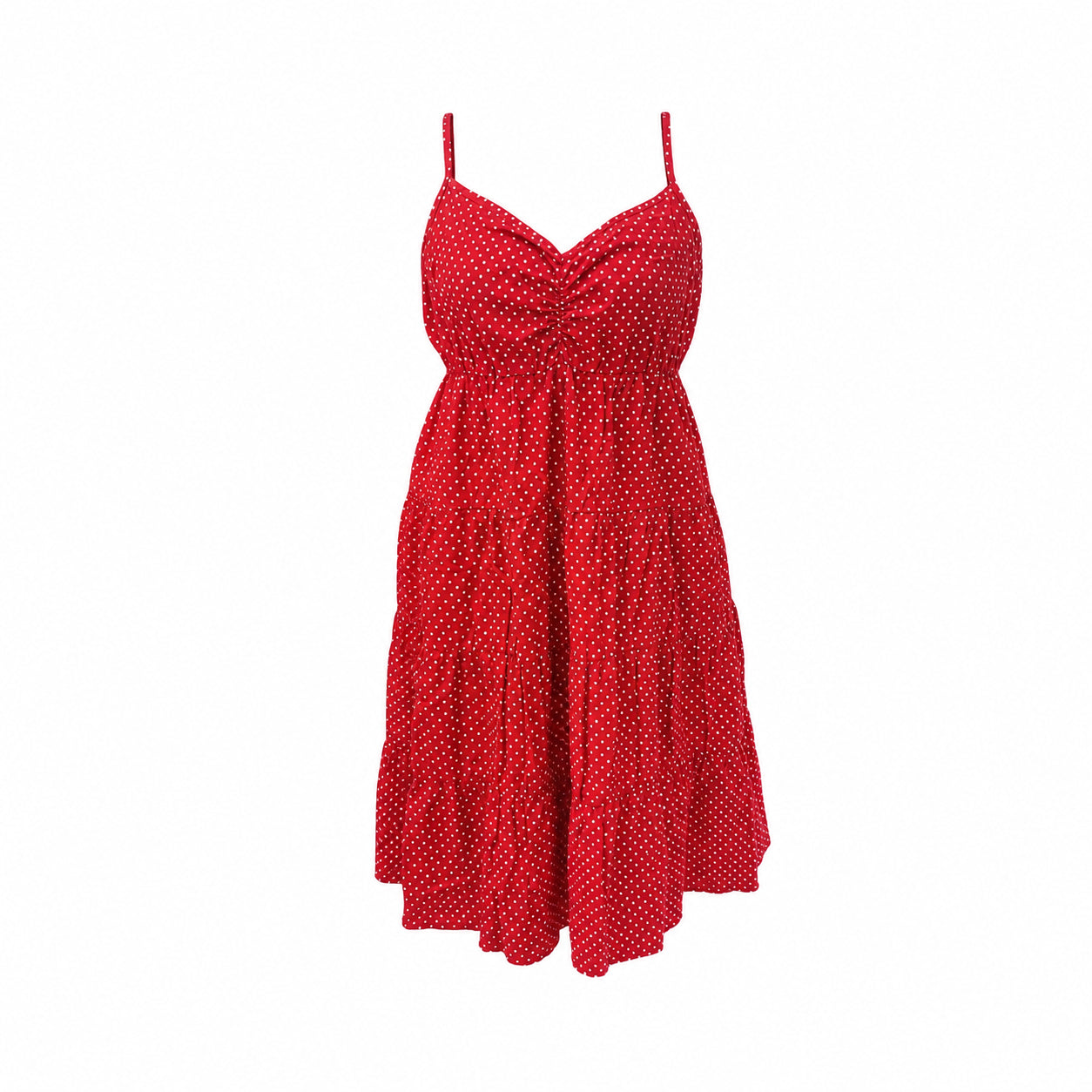 Rochie H&M, roșie cu buline albe, M