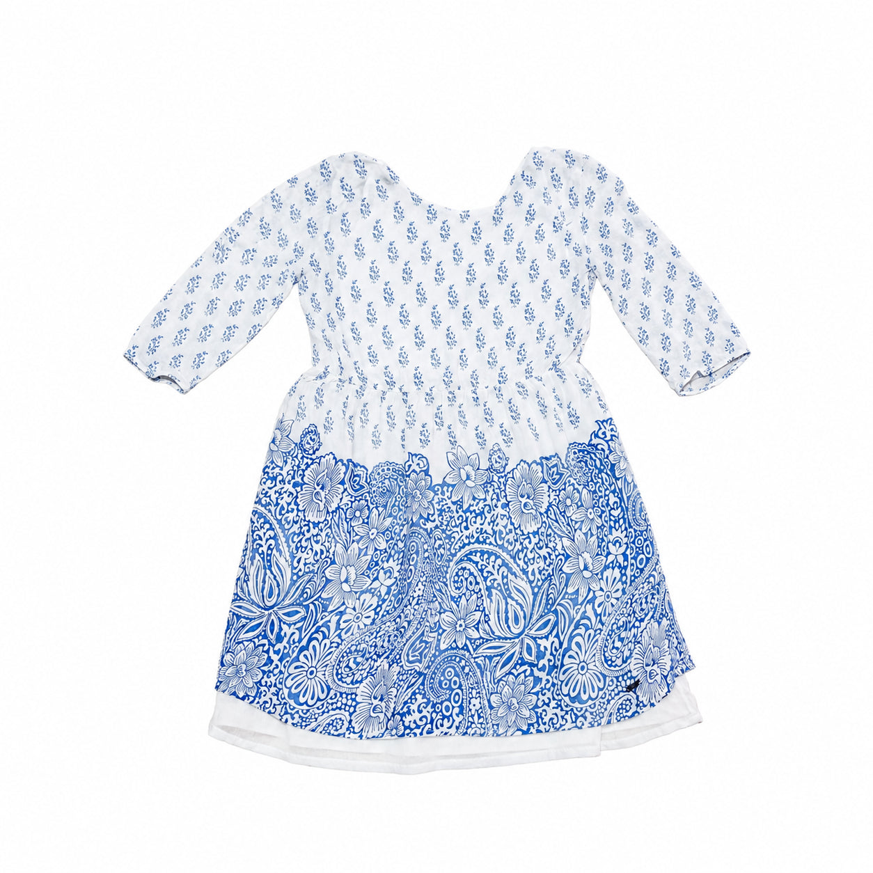 Rochie Pepe Jeans, albă cu imprimeu albastru floral, M