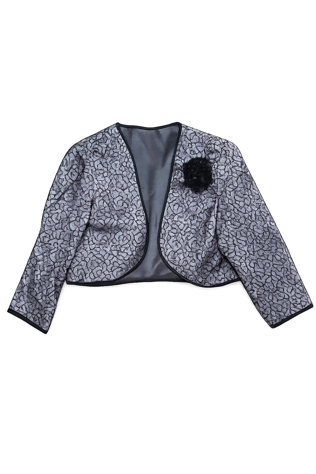 Bolero elegant damă gri-negru, S
