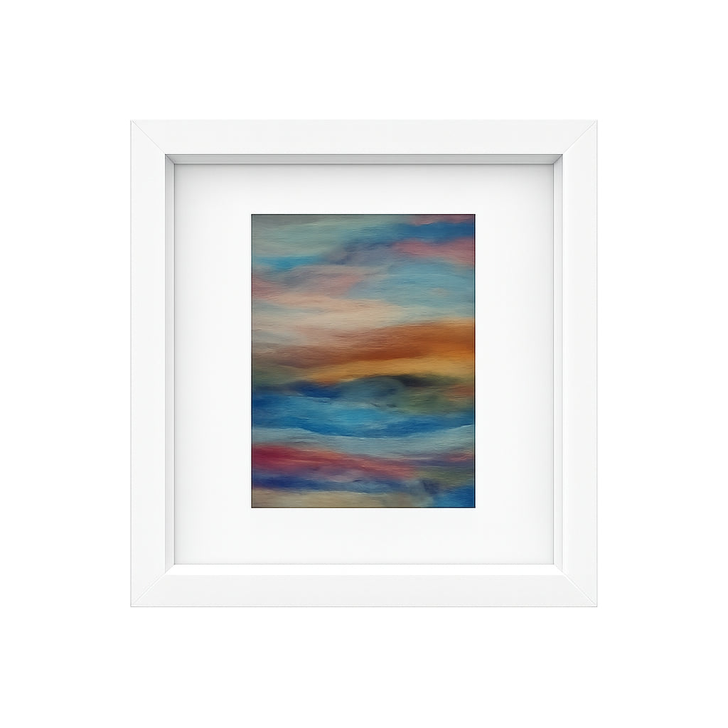 Tablou decorativ abstract în ramă albă, 28x23