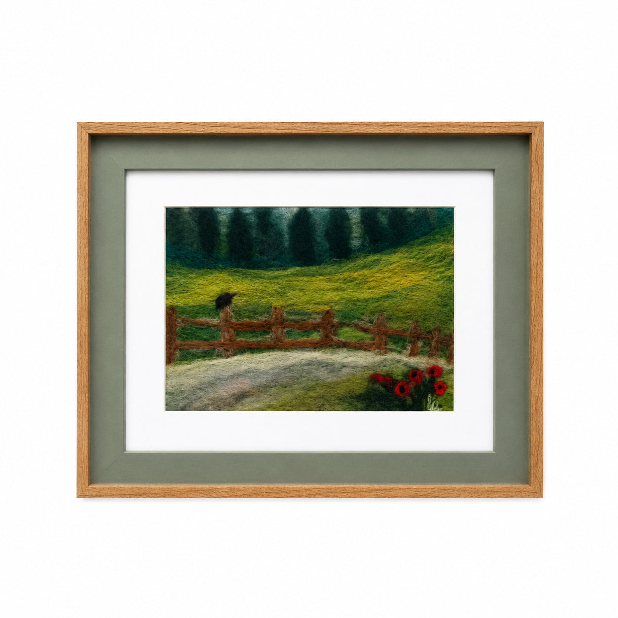 Tablou decorativ cu peisaj în ramă din lemn, 22x27