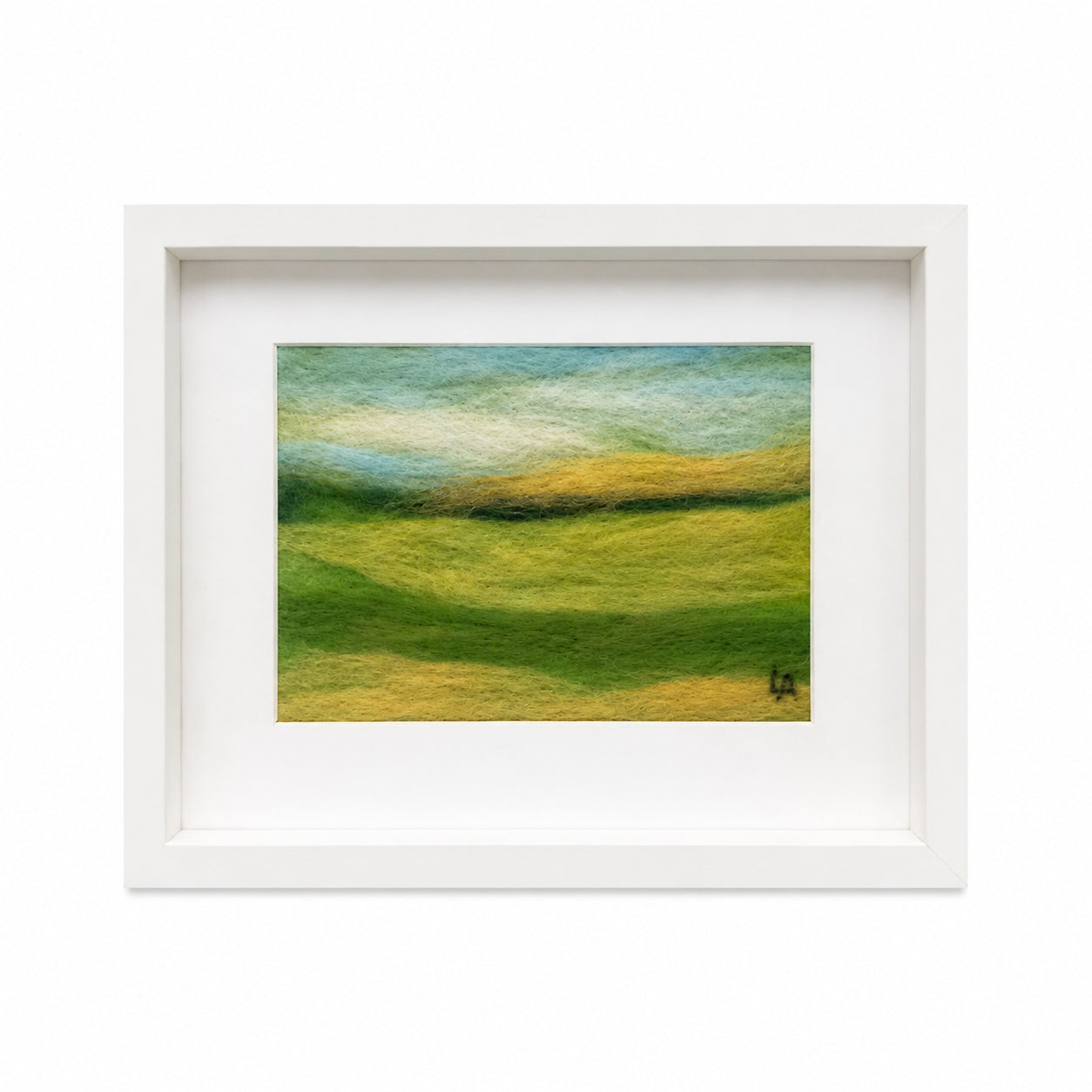 Tablou decorativ cu peisaj abstract în ramă albă, 28x23