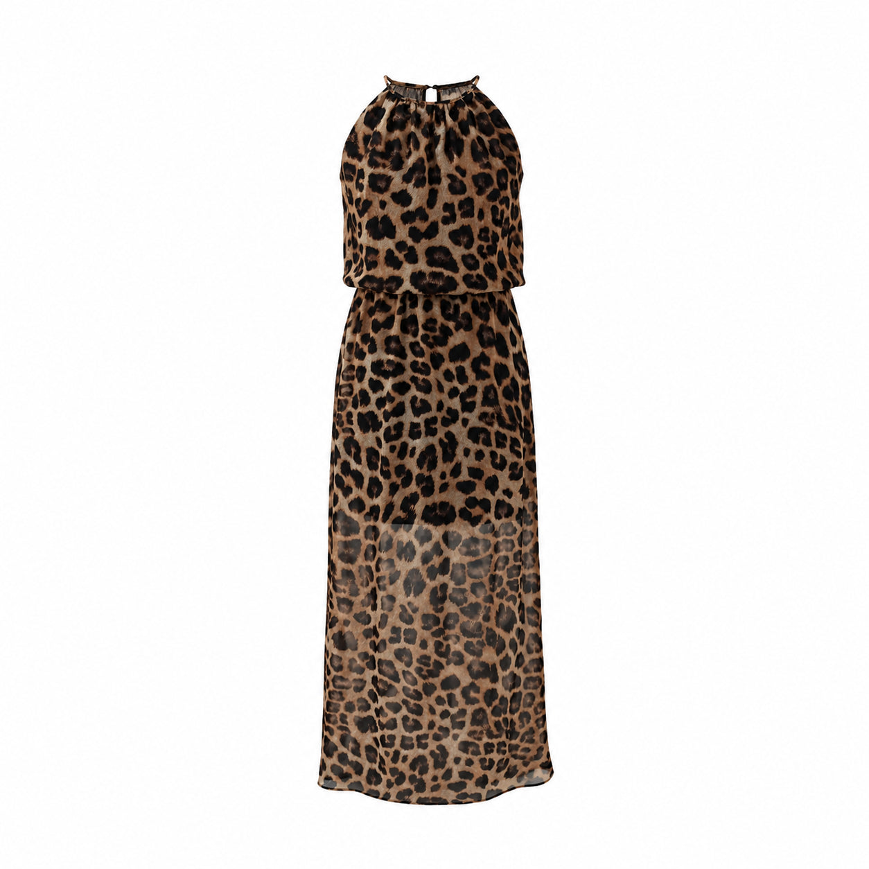 Rochie lungă damă cu imprimeu animal print, S