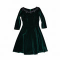 Rochie elegantă verde închis, S