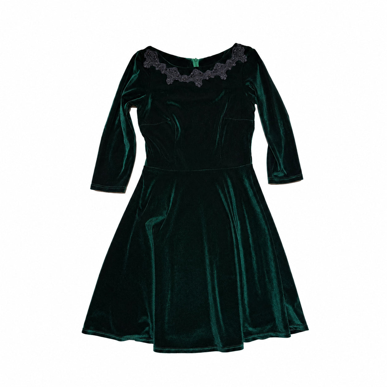 Rochie elegantă verde închis, S