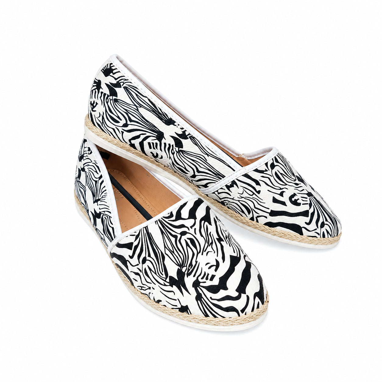 Espadrile damă alb-negru, 39