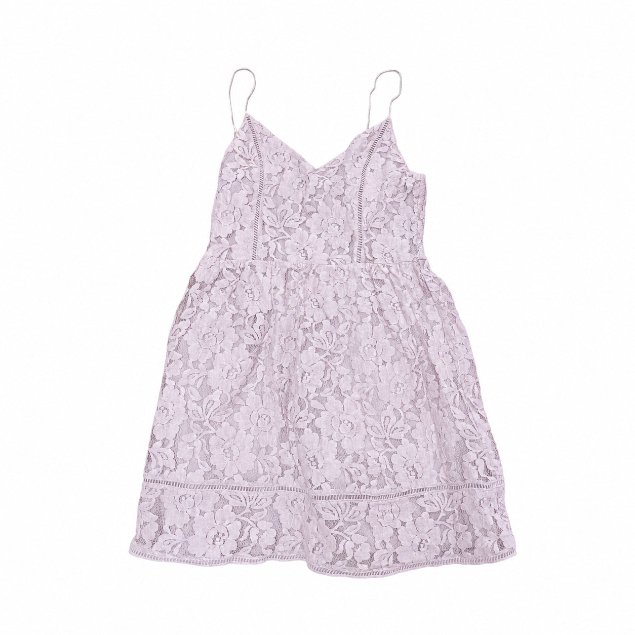 Rochie roz pudrat din dantelă florală, S