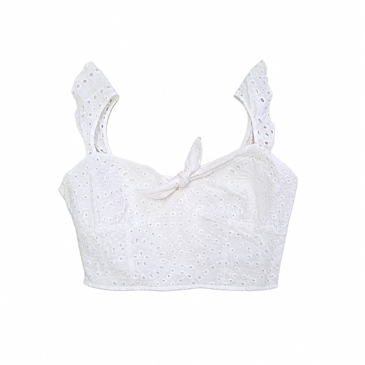 Top damă alb tip crop, S