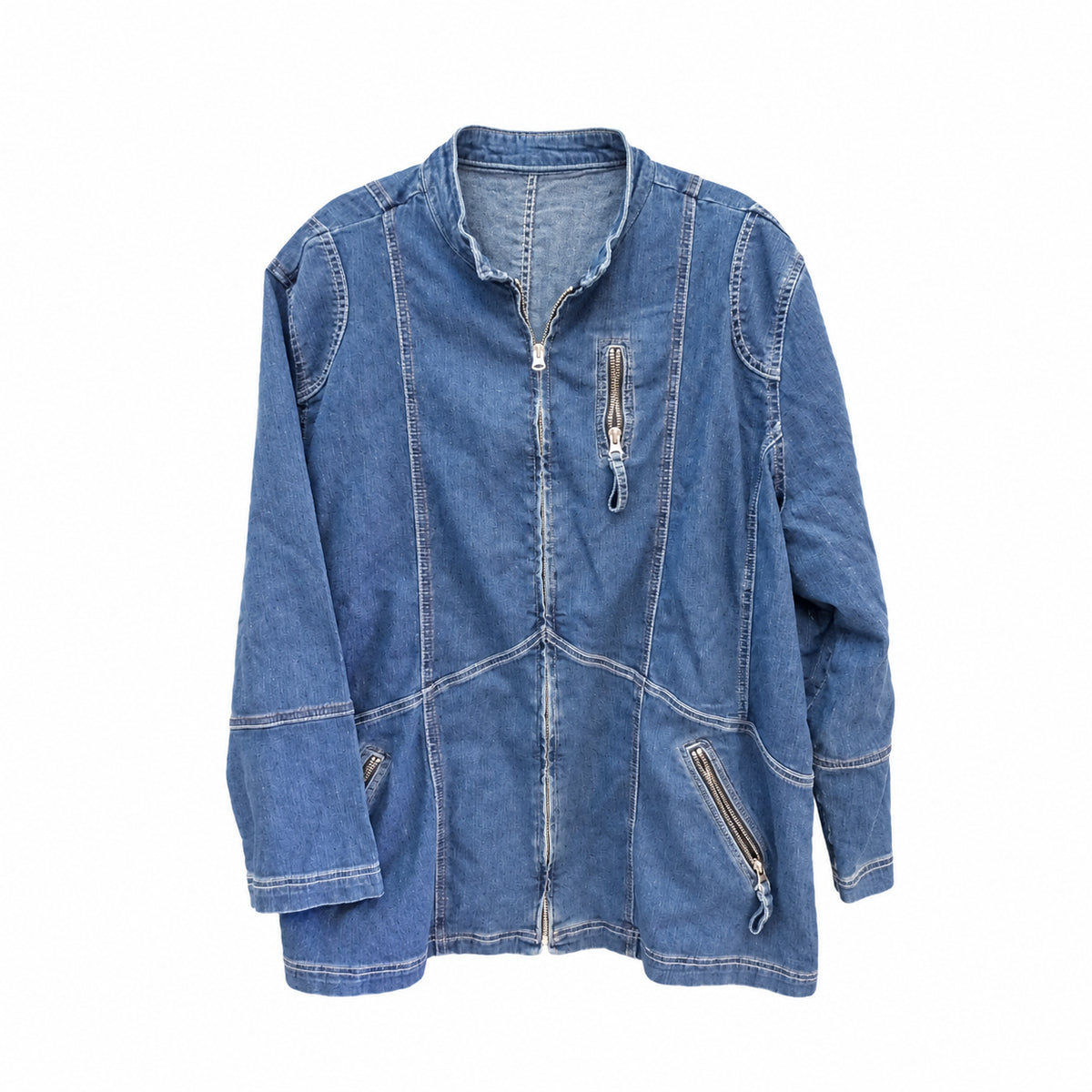 Jachetă lungă din denim albastru Twister
