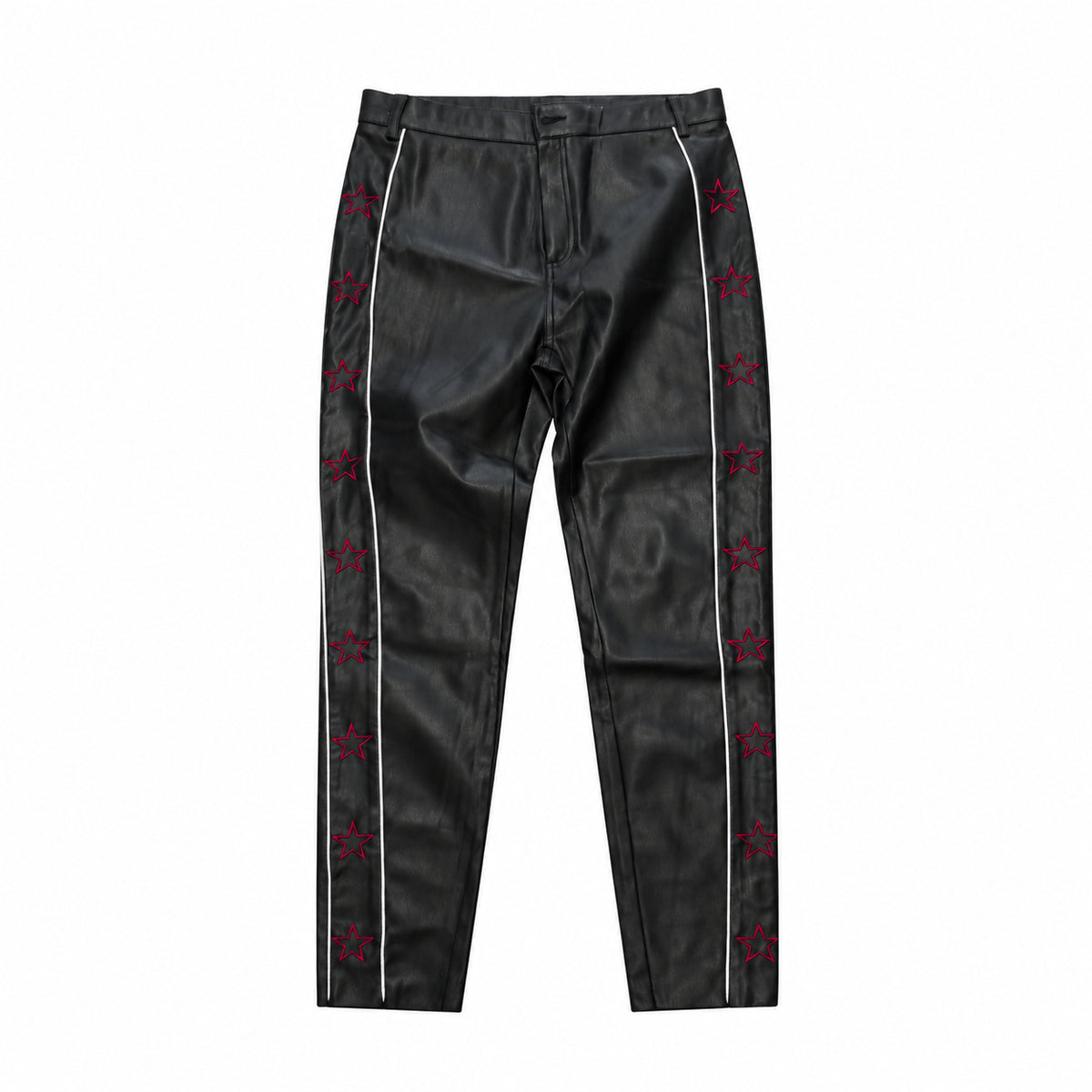 Pantaloni negri din imitație de piele