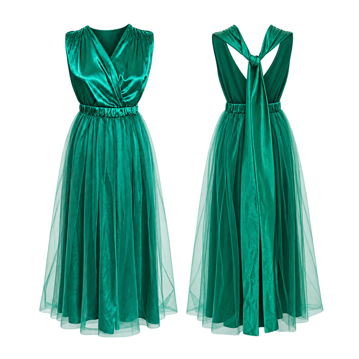 Rochie lungă elegantă verde