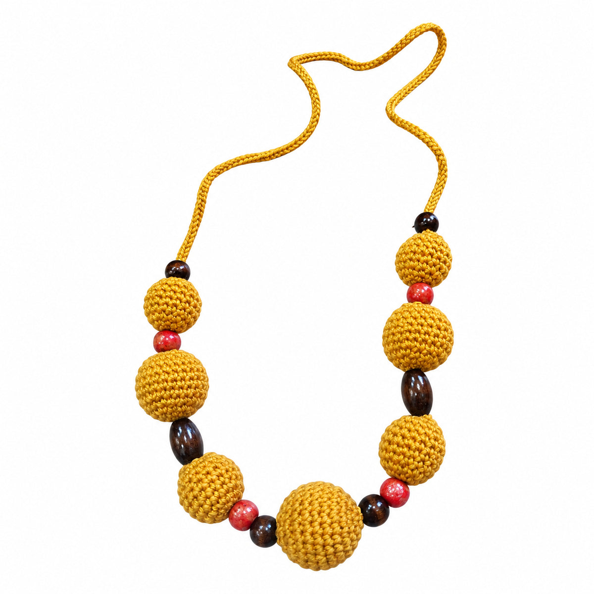 Colier handmade galben