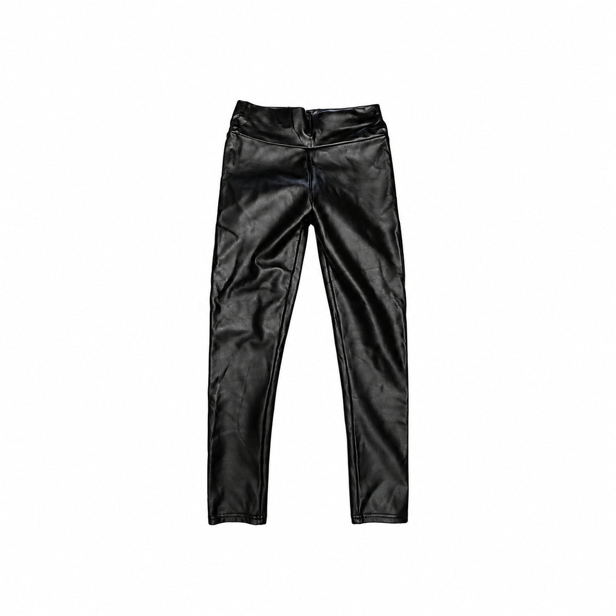 Pantaloni negri cu aspect de piele, 34
