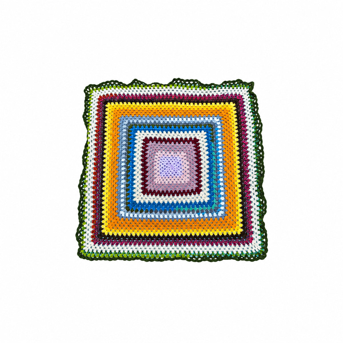 Pătură pătrată croșetată multicolor