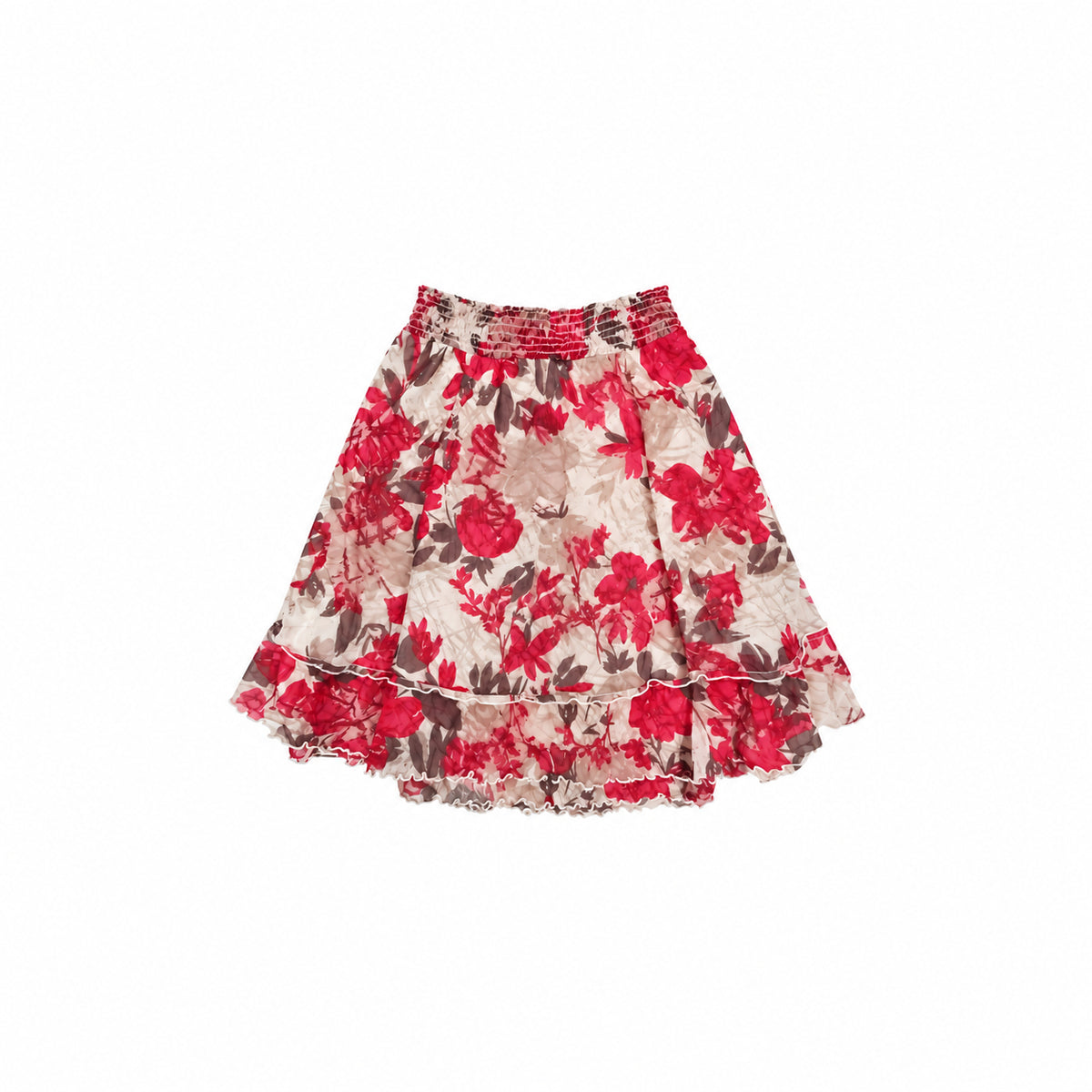 Fustă crem cu imprimeu floral