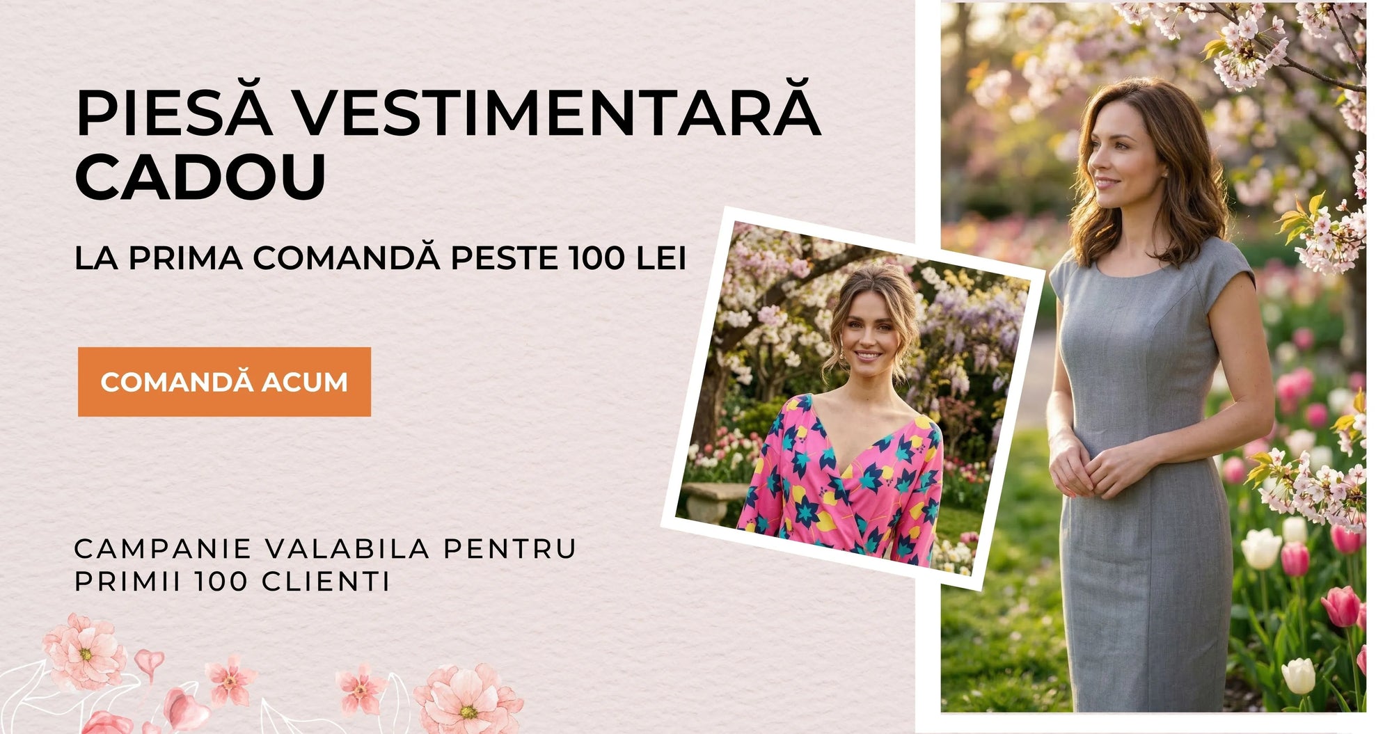 Banner promoție: Cadou la comenzi de peste 100 lei