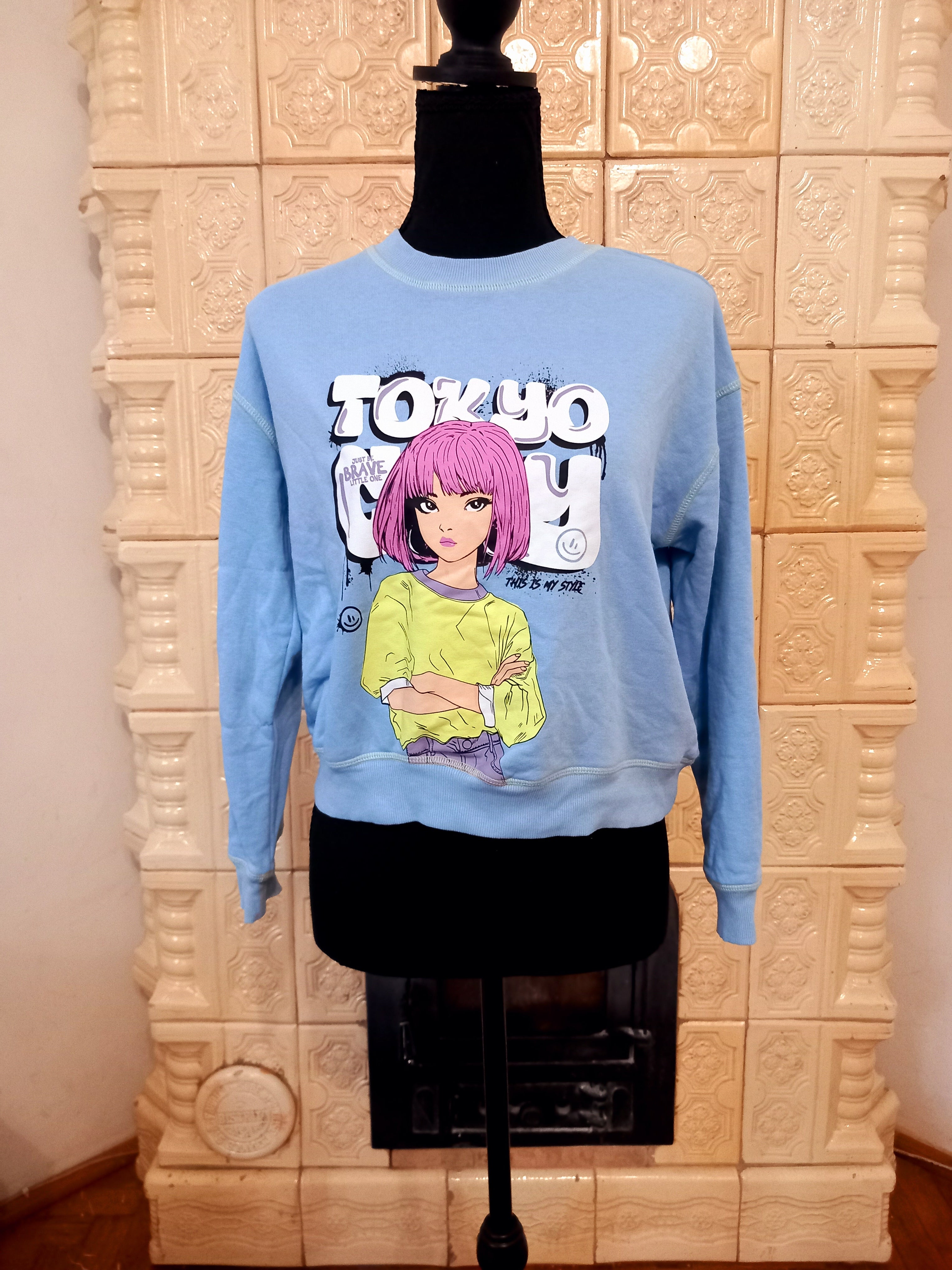 Bluză sweatshirt LC Waikiki albastră copii, mărime 145