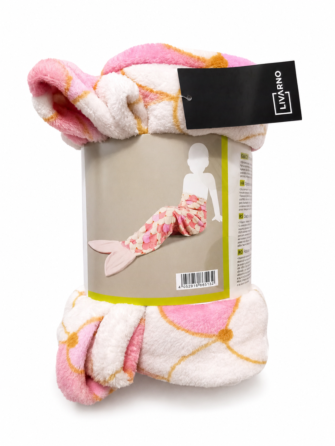 Pătură fleece decorativă cu motiv sirenă