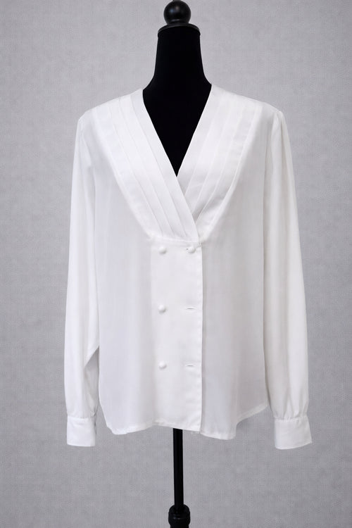 Bluză albă pentru femei din voal, mărime M