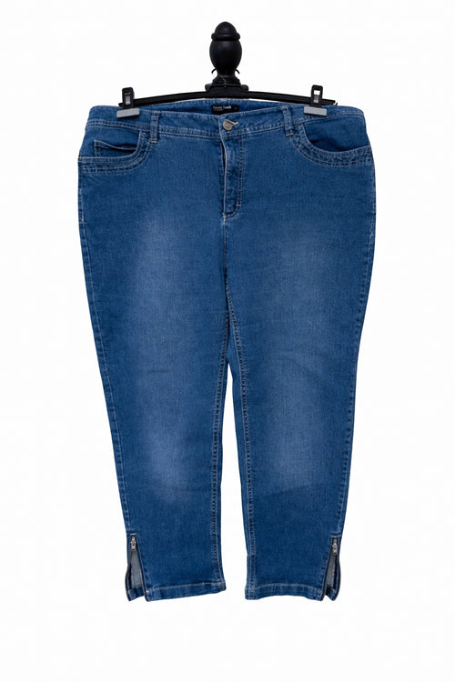 Blugi Laura Torelli damă din denim albastru, mărime 48